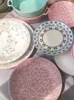 Plattor europeiska keramiska antika handgjorda bordsartiklar porslin dessert maträtt enkel kreativ salladplatta kök leveranser 2023