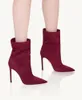 Winter Women Manzoni Bootse Boots Senior Sened Suede Boots London Head Design Italy Trendy Evening Dress High Cheels Booties EU 35-43