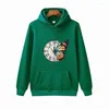 Bluzy męskie 2023 Mężczyzn Hip Hop Bluza z kapturem Butterfly Clock Streetwear Harajuku pullover polar zimowy jesień czarny