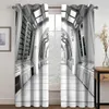 Curtain Universe Space Spaceship Two Drape Thin Window Curtains For Living Room Bedroom Decor 2 Pieces