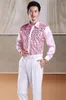 Stage Wear JUSTSAIYAN Arrivée Tops De Danse Latine Pour Homme Multi Couleur Coton Chemise Hommes Salle De Bal Compétitif Fête De Mariage Satisfait Chemises