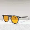 선글라스 일본 TVR 504 레트로 줄무늬 갈색 블루 여성 남성 남성 음영 핸드 크래프트 8.0mm 두껍게 아세테이트 편광 태양 안경