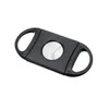 Stainless Steel Cigar Cutter Pocket Small Double Blades Scissors Black Tobacco Cigars Knife Plastic Handle Pocket Smoking Accessories