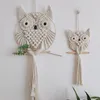 Home Accents Bohemian Decorative Objects Owl Pendant Hand-woven Lace Wall Hanging Tapestry