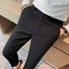 Men's Pants Autumn Korean Casual Waffle Suit Fashion Clothing 6 Color Spot Cropped 2023