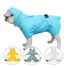 Hundebekleidung Regenmantel Haustier Outdoor wasserdichte Kleidung Regenjacke mit Kapuze für kleine große Hunde Mode Welpen Poncho