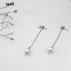 Brincos pendentes XLNT 2023 Coreano Simulado Pérola de Metal Longa Pendente Gota Jóias Para Presente Pendientes Feminino