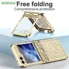 حالات الهاتف الخلوي لـ SGBZ Flip 5 Galaxy Z Flip3 Zflip 4 Flip z Flip5 Flip4 New Circuit Pattern Floys Phone Case Clear Cover Acrylic Plating L230731