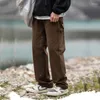 Erkek pantolonlar erkek bahar sonbahar 2023 gündelik kargo pamuklu pantolon gevşek Koreli erkekler vintage sokak kıyafetleri