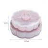 Plates Plastic Lazy Fruit Dish Double Layers Snack Box Candy Petal-shape Rotating Trays Dried Storage Organizer