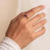 Alyans Moda Altın Renk Doğal Ametist Yüzüğü Lüks Zarif Kristal Yıldönümü Romantik Hediye Takı