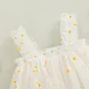 Robes de fille Toddler Girls Summer Sling Dress Sans manches Daisy Print A-line Tulle Princess 0-5Years