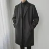 Hommes Trench Manteaux Automne Printemps Laine D'affaires Décontracté Tendance Mâle Manteau Coupe-Vent Streetwear Gilet Veste Hommes Pardessus Salopette