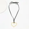 Pendant Necklaces Heart Necklace With Adjustable Long Chain For Women Girl Trend Jewelry Valentines Gift