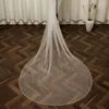 Bridal Veils Wedding Akcesoria Biała kość słoniowa długa zasłona 300 cm z koralikami Cut Edge Coman Mantilla Cathedral Veu de noiva