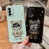 Mobiltelefonfodral Quicksand Glitter Bear Case för Samsung Galaxy S22 Ultra S20 Fe S21 Plus A53 A52 A32 A12 A71 A51 A13 A33 Note 20 10 Stand Cover L230731