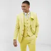 Men's Suits Light Blue Wedding Men Slim Fit Groom Wear Tuxedos Coat Dinner Suit 3 Pieces (Jacket Pants Vest)