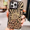 Cep Telefonu Kılıfları Lüks Bling Glitter Kılıf Leopar Tüy Meydanı İPhone 14 13 12 11 Pro Max X XS XR 7 8 Plus SE2020 Fundas Coque Capa L230731