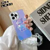 Cell Phone Cases 2022 Clear cute cartoon 3D bear bracket soft silicon phone Case For 11 12 13 Pro Max X XS XR 7 8 Plus SE 3 laser bracelet Cover L230731