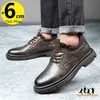 Dress Shoes Business Men Oxford Leather Elevator Lift Sole Man Height Increase Insole 6CM Office Daily Life British 230801