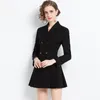 Robes décontractées automne mode élégant bureau femmes Double boutonnage Blazer tempérament formel mince Mini trajet dame Femme Mujer Vestidos