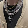 RTS Hiphop Fashion Jewelry Star Design o szerokości 15 mm Gra Moissanite Diamond Cuban Link łańcuch dla męskiego rapera