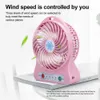 Electric Fans Summer Small Desktop Fan Low Buller Portable Electric Fans Hastighet Justerbar luftkylningsfläktar med LED -ljus för campingkontoret R230802