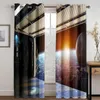 Curtain Universe Space Spaceship Two Drape Thin Window Curtains For Living Room Bedroom Decor 2 Pieces