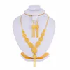 Wedding Jewelry Sets Arabic Dubai Set for Women Summer Cooper Earrings Ethiopian African Chain Gold Color Necklace Bridal Gift 230801