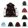 2023 Honkbaljas Uniform Mode Varsity Jacket Breasted Warme jassen Koppels Dames Heren Massaal Leren mouwen Letterman Jassen Heren Designerkleding