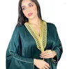 Etnische kleding Damesjurken Abaya Islam Saudi-Arabië Turkije Pakistan V-hals Borduursel Vest met lange mouwen Lente en herfst