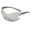 Солнцезащитные очки 2023 Y2K Негабаритные мужчины дизайнерские носовые маскировки 2000 -х