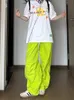 Kvinnor S Pants S Deeptown Y2K Green Parachute Women Overdimensionerad koreansk stil Wide Leg Trausers Streetwear Harajuku Hip Hop Sweatpants 230801