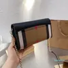 Avondtasjes Klassieke kettingtas Dames Gestreepte Flip Messenger Bags Muntkaartportemonnee Praktische en duurzame lichte portemonneeMulti-pochette