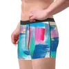 Underbyxor kreativ pastellmålning rosa mäns underkläder blå teal abstrakt konstboxare shorts trosor sexig mjuk för manlig s-xxl