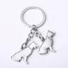 Keychains Dachshund Keychain West Highland Terrier Stainless Steel Animal Pendant Men Women Bag Car Key Chain Ring Jewelr