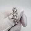 Pierścienie klastrowe 4 zębów półtopięce srebrne pawie pierścień ogonowy do biżuterii DIY