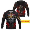 Herrtröjor Anpassa ditt namn Knight Templar Hoodie 3D Tryckt Pullover Men for Women Sweatshirts Sweater Cosplay Costumes 03