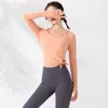 Active Shirts Yoga Clothes Women Athletic Long-Sleeved Tight Fitness Running Bottoming Shirt Top Sports Workout Gym Wear