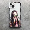 Étuis de téléphone portable Japon Anime Demon Slayer Case pour iPhone 11 12 13 14 Pro Max Mini 7 8 Plus X XS SE XR Coque de téléphone Kimetsu No Yaiba Cover Coque L 230731..