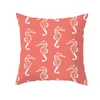 Cushion/Decorative Customizable Starfish Stripe Print Cushion Cover for Modern Sofa Home Decor Pink Coral Orange Cover R230727