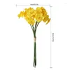 Dekorativa blommor konstgjorda narcissus 6 huvuden brud bröllop bukett falska hem trädgård fest dekoration blomma