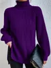 Kadın Sweaters Sweater 2023 Sonbahar/Kış Ürün Dilek Örgüsü Orta Uzun Raglan Kolları Yüksek Flip Yaka Bölünmüş Elbise Üstler İçin