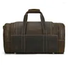 Duffel Bags Men Retro Real Leather Travel Big Bag First Layer Cowheid