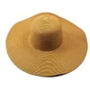 Wide Brim Hats Bucket Summer Solid Color Straw Hat Women Simple Foldable Travel Sun Sunscreen UV Resistant Panama Cap 230801