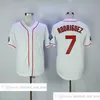 Vintage Movie Baseball Wears Jersey 1 Elvis Andrus 7 Ivan Rodriguez 12 rougned lukt blank tröjor män kvinnor ungdomsstorlek s-xxxl