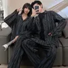 Pyjamas de vêtements de nuit pour femmes pour Couples Pyjama homme à manches longues Pijamas femmes ensembles de pyjama vêtements de détente décontracté vêtements de maison famille