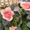 Decoratieve Bloemen 4Pack Kunstmatige Rose Vine Silk Garland Opknoping Fake Flower Vines Bloemen Voor