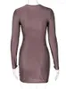 Casual Dresses 2023 Hollow Out Ruched Mini Dress for Women Robe Autumn O Neck Long Sleeve Bodycon Party Short Vestido