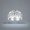 Luxury 1 carat 2 carat Moisanite man ring bijoux 925 Sliver Wedding Infinity Rings35504909293540